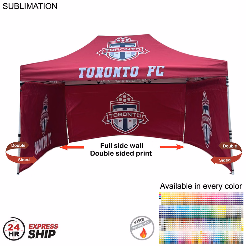 24Hr Express Ship - Full Side Wall for 10x15 Tent Kit, Sublimated, Double Sided Print