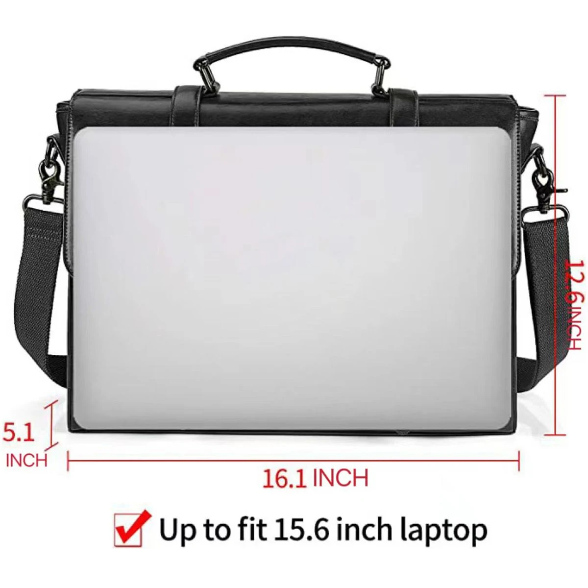 Vintage 15.6 Inch Waterproof PU Leather Laptop Briefcase 1