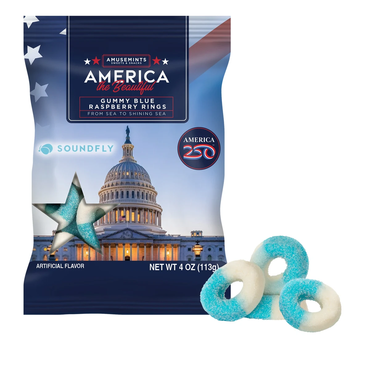 America 250- 4oz. Digibag-Blue Raspberry Rings 1