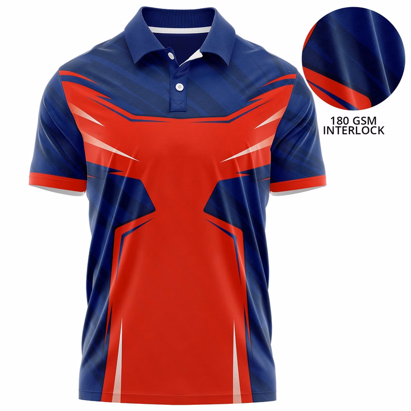 Unisex 180 GSM Poly Interlock Sublimation Short Sleeve Polo Shirts
