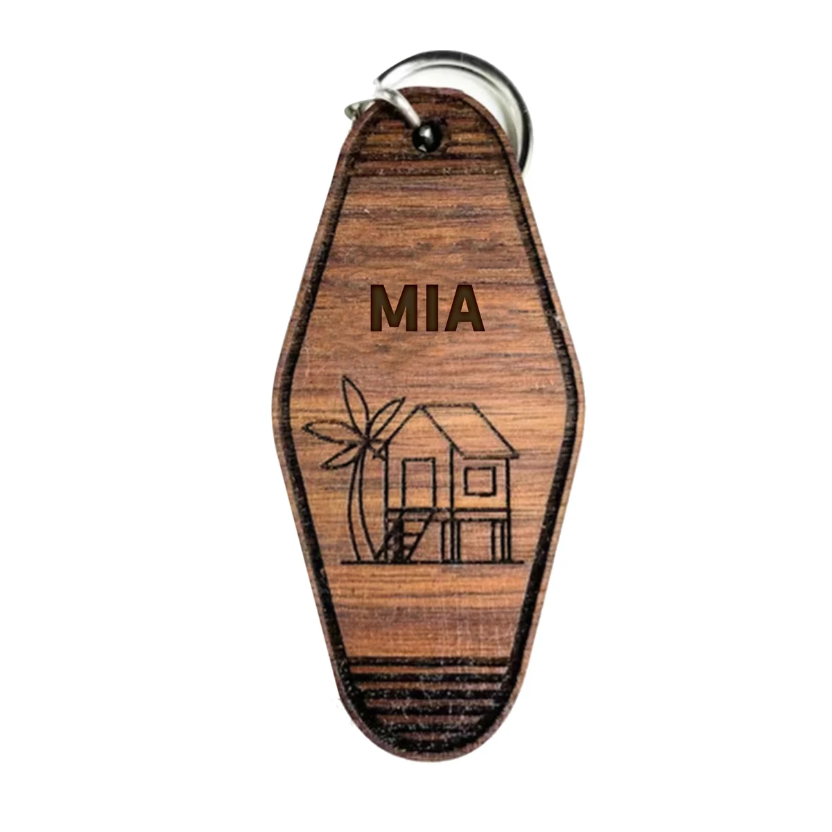 Wooden Hotel Keychain Tag 1