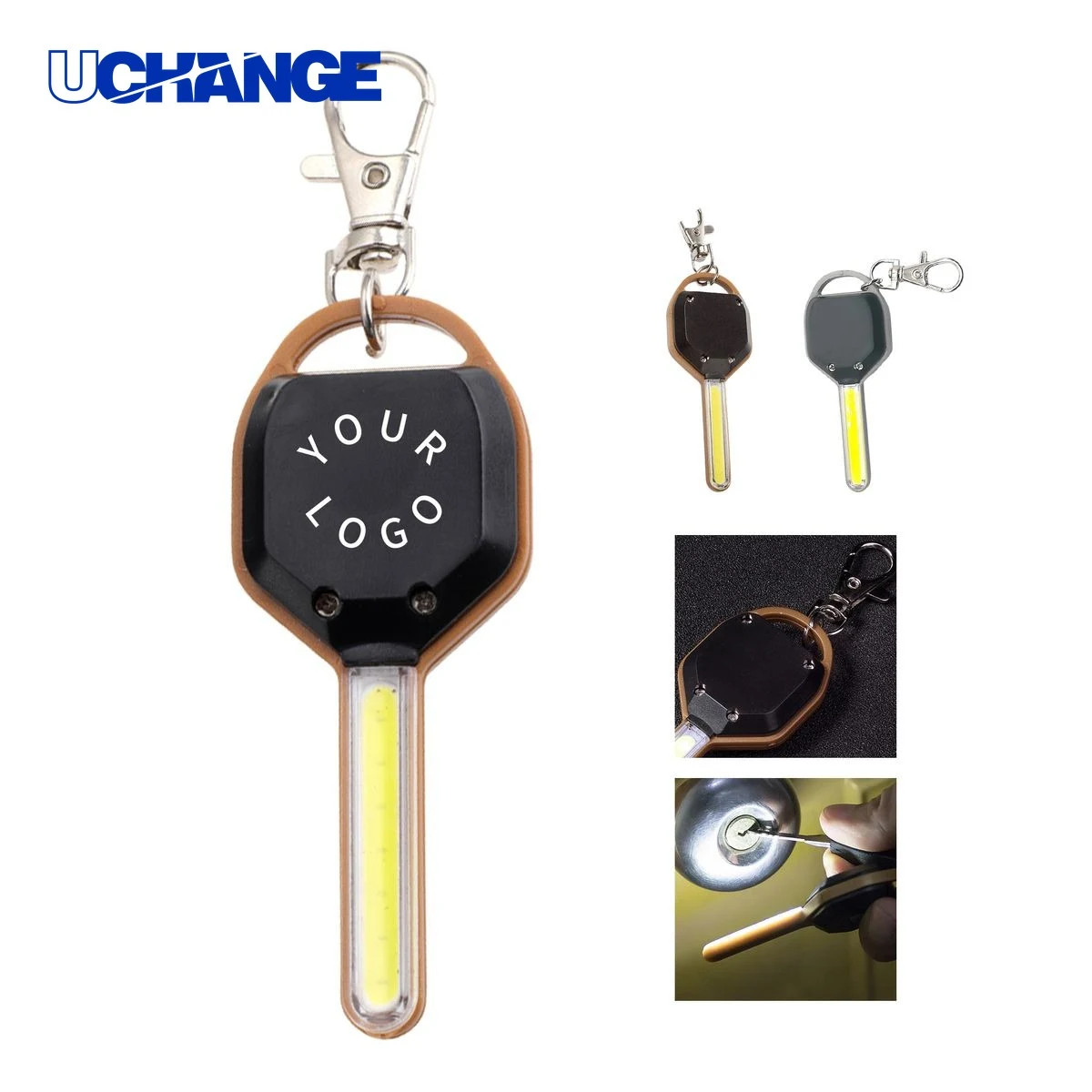 Mini Key Shape LED Finder Light Keychain 3.2" x 1.2" 1