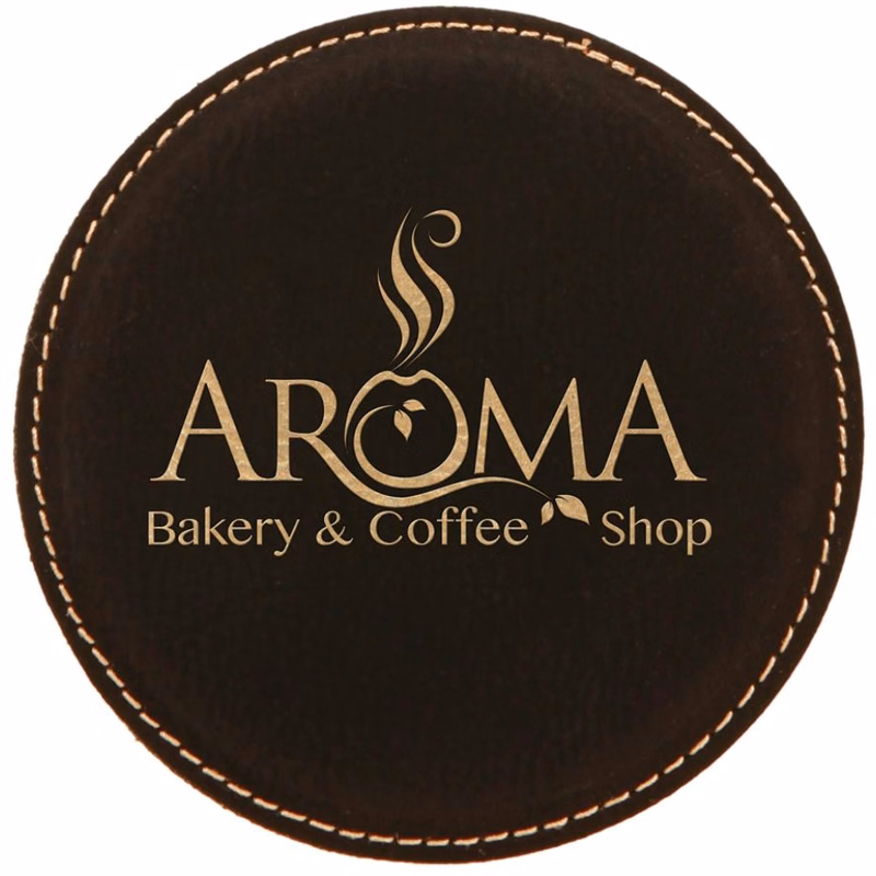 Black Leatherette Individual Round Coaster