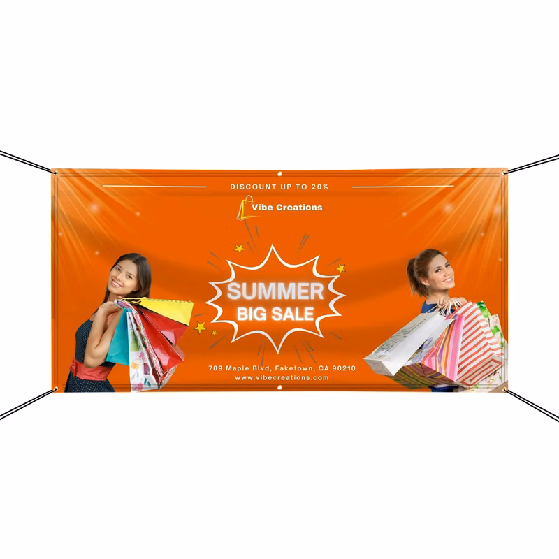 Ultra Premium Vinyl Banners (1'x1') Left & Right Pole Pocket
