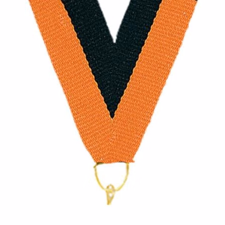 0.875" x 30" Black Orange Snap Clip Stock Ribbon