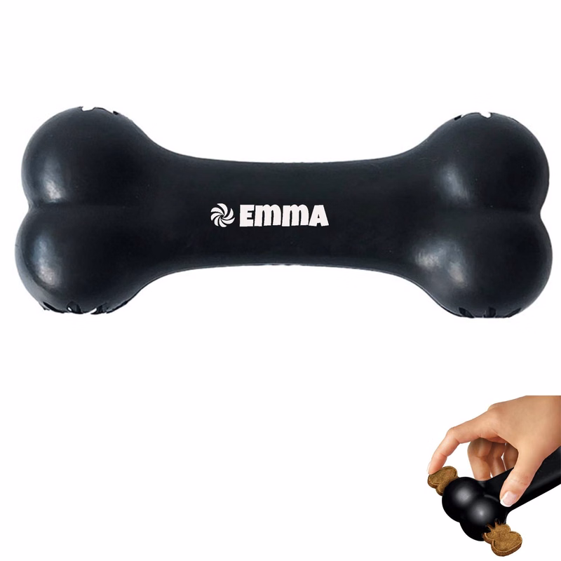Treat Dispensing Rubber Bone Dogs Chew Toy