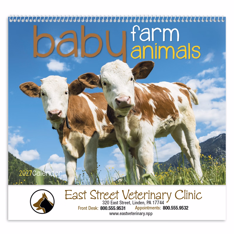 Good Value™ Baby Farm Animals - Spiral Calendar