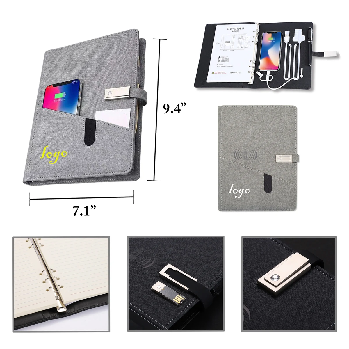 MOQ5 Wireless Charging Notebook With USB Feature 1