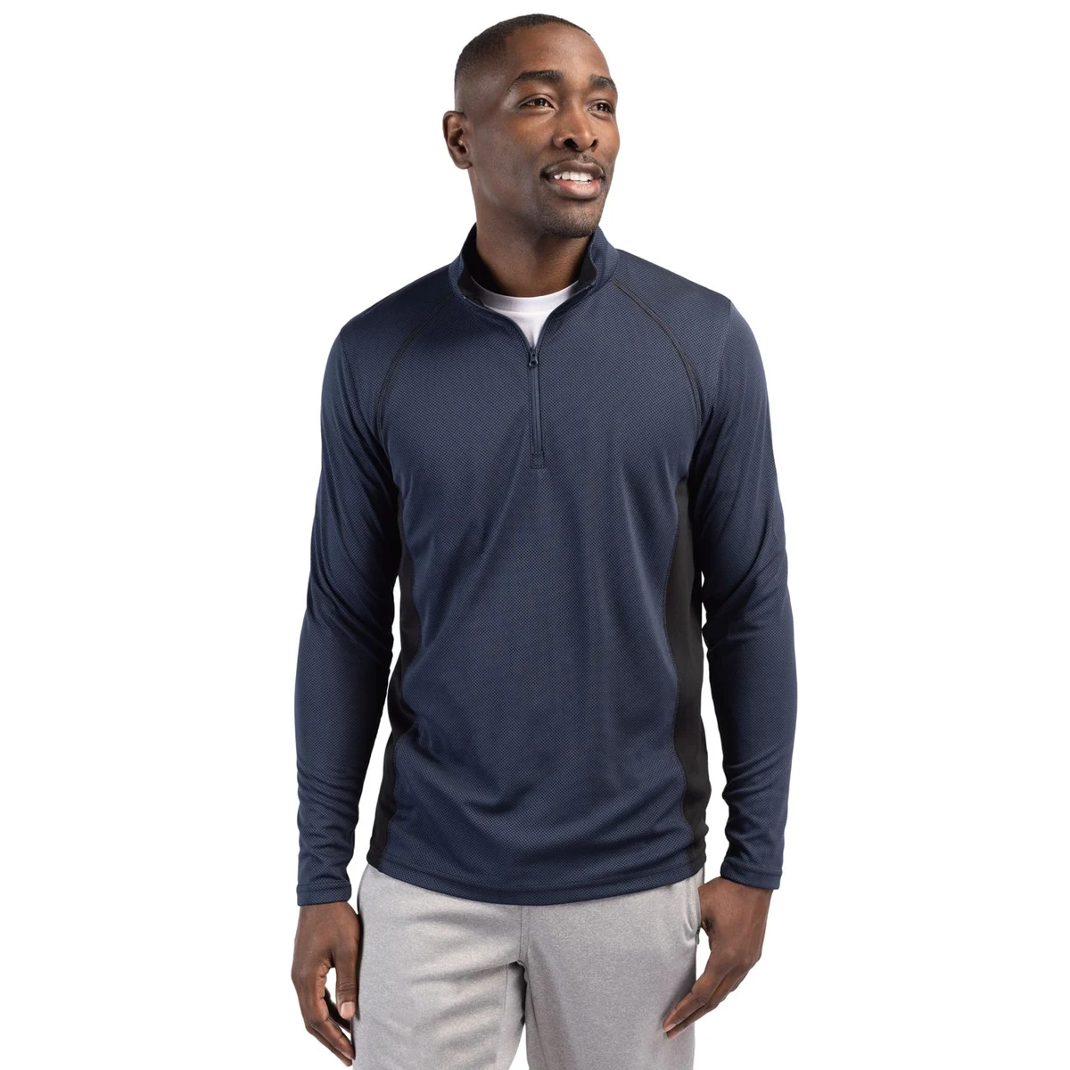 Clique Ice Pique Colorblock Tech Mens Half Zip 1