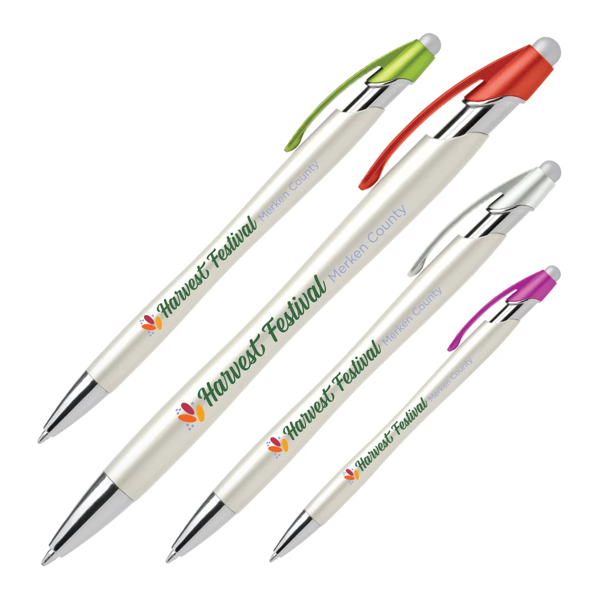 Nimbus Pearl Plastic Pen with Stylus (Full Color Imprint) 1