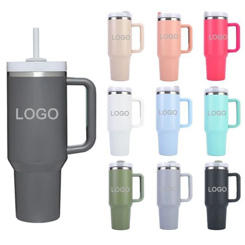 40 oz Vacuum Stainless Steel Tumbler W/ Straw & Lid 1