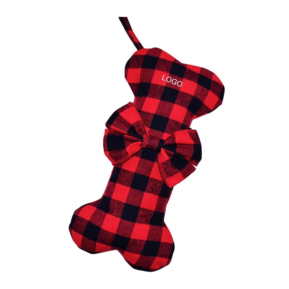 Pet Dog Christmas Stockings Classic Buffalo Red Black Plaid 1