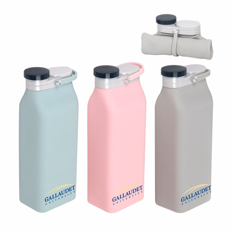 600ml Curl Folding Silicone Milk Water Bottle