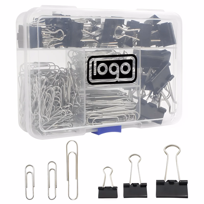 340PCS Paperclips Binder Clips Set w/Storage Box