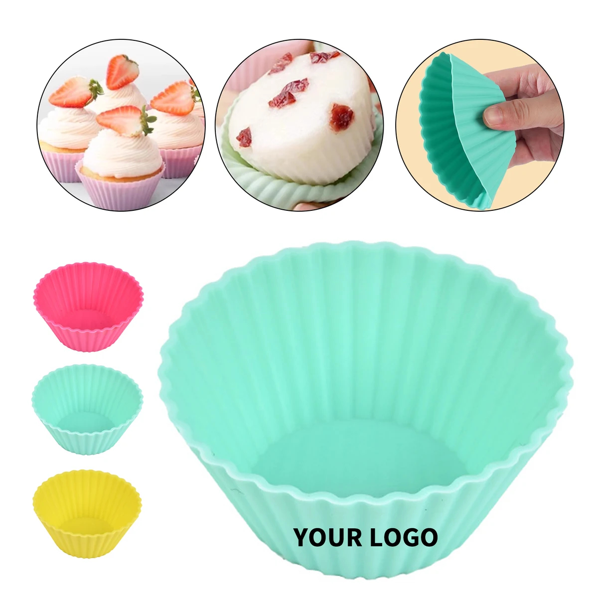 Food Grade Silicone Baking Cup 2.75" x 1.25" Reusable 1
