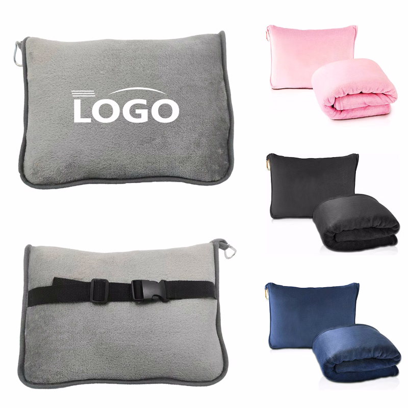 Soft Plush Large Travel Blanket Pillow Airplane Throw