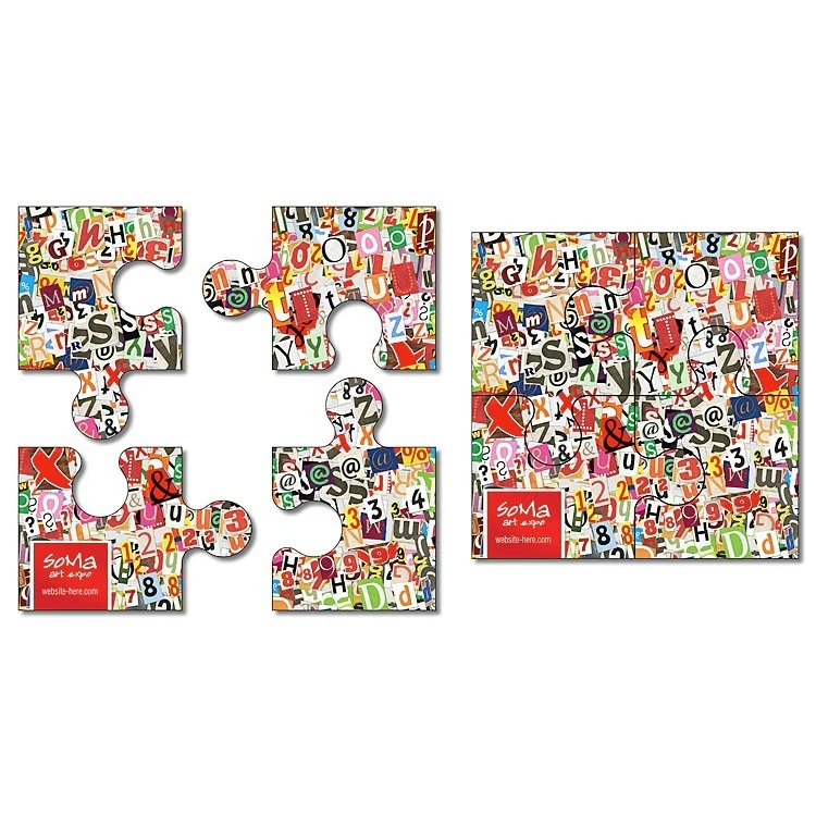 Magnet - 4 Piece Puzzle Shape (3.5x3.5) - 25 mil. 1