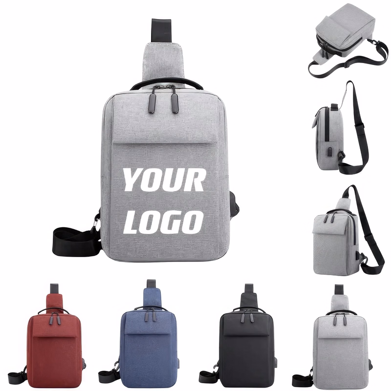 Custom Stylish Shoulder Bag Crossbody With USB Charging Port