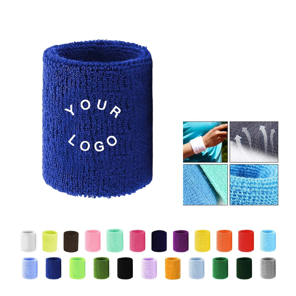 Cotton Sports Wristband Sweat Absorbing Accessory 1
