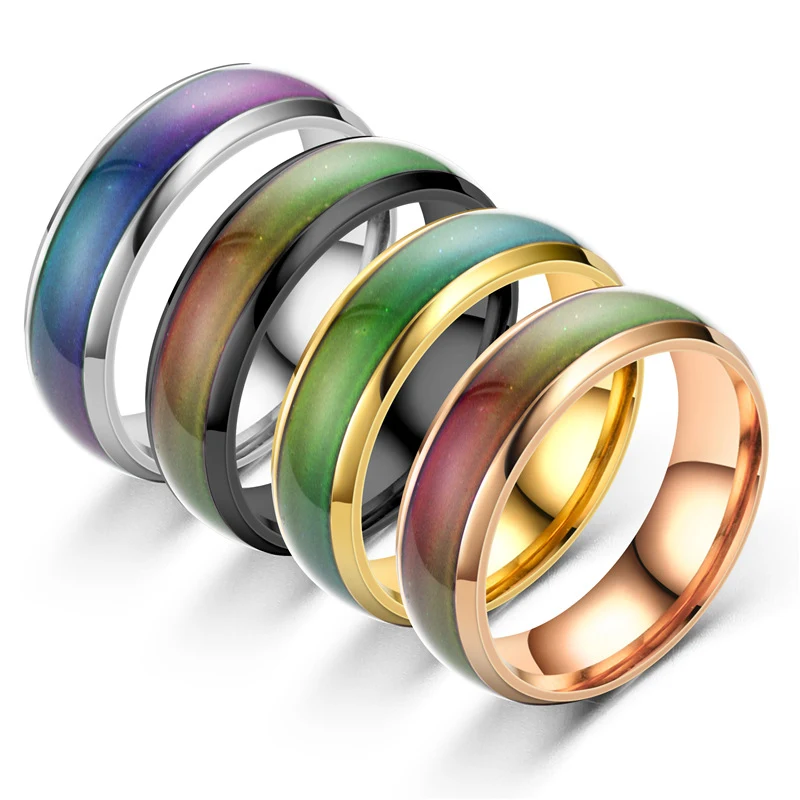 Smooth Colorful Couple Stainless Steel Ring 1