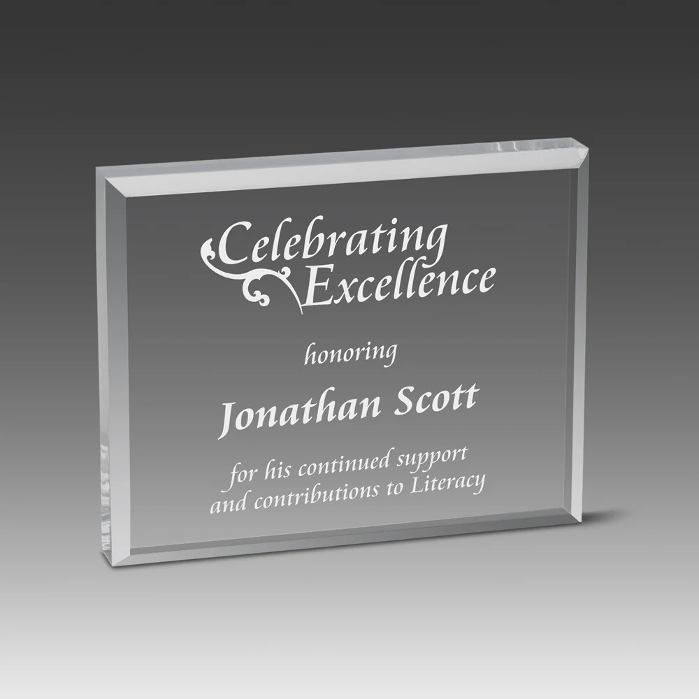 Straight Bevel Paperweight (6"x5") 1