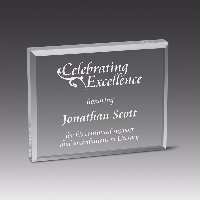Straight Bevel Paperweight (6"x5")