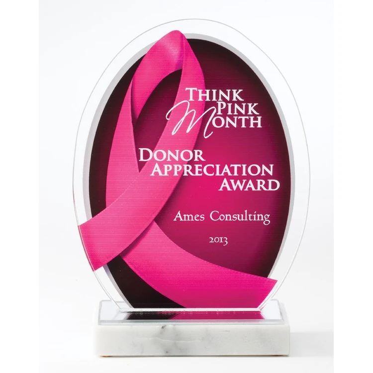 Pink Ribbon Acrylic Awareness Award 1