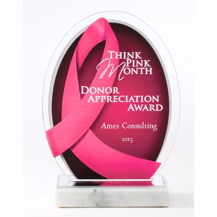 Pink Ribbon Acrylic Awareness Award