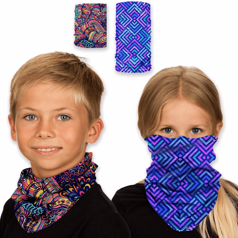 Kids Face Bandana mask Reusable Tube w/ Full color custom