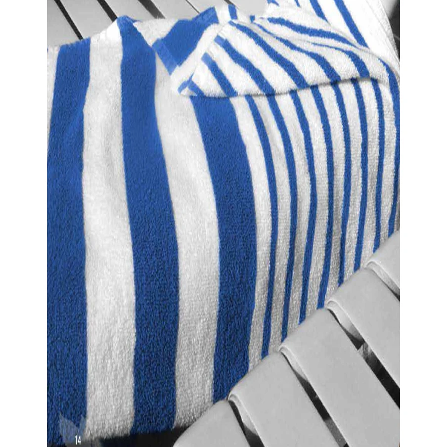 2-Ply Blue Tropical Stripe Pool Towels (30"x60") 1