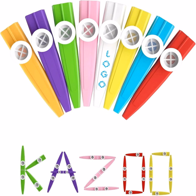 8 Colors Plastic Kazoos Musical Instruments for Party