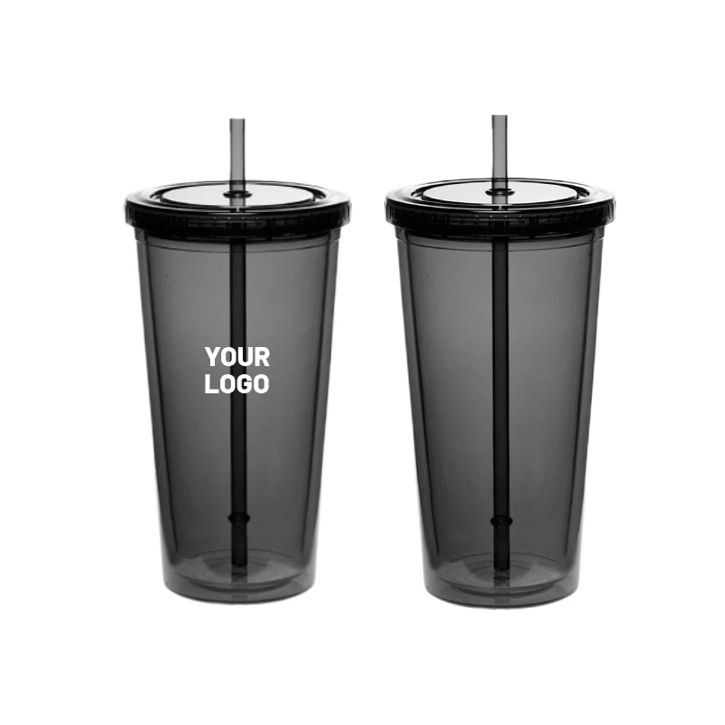 Double Wall Acrylic Tumbler with Straw, 20 oz. 1