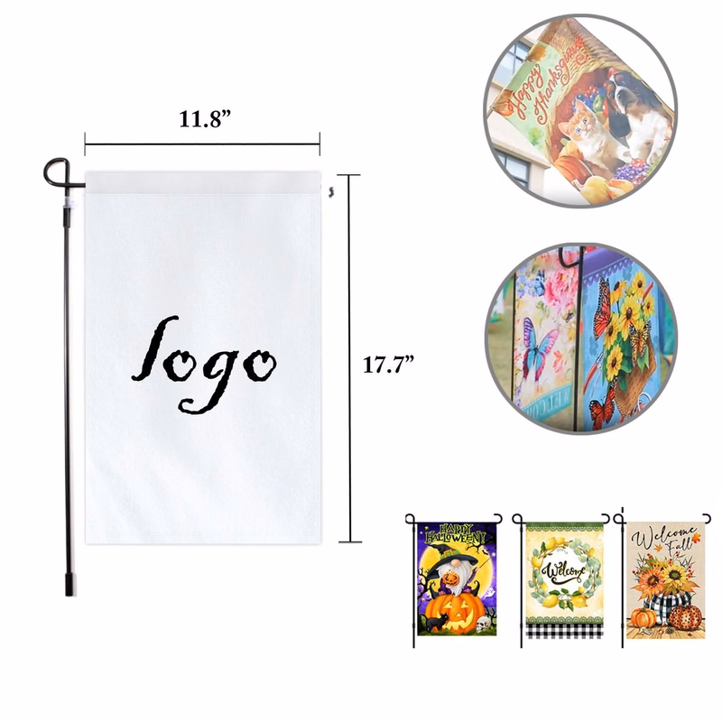 MOQ50 Custom Holiday Layered Garden Flags
