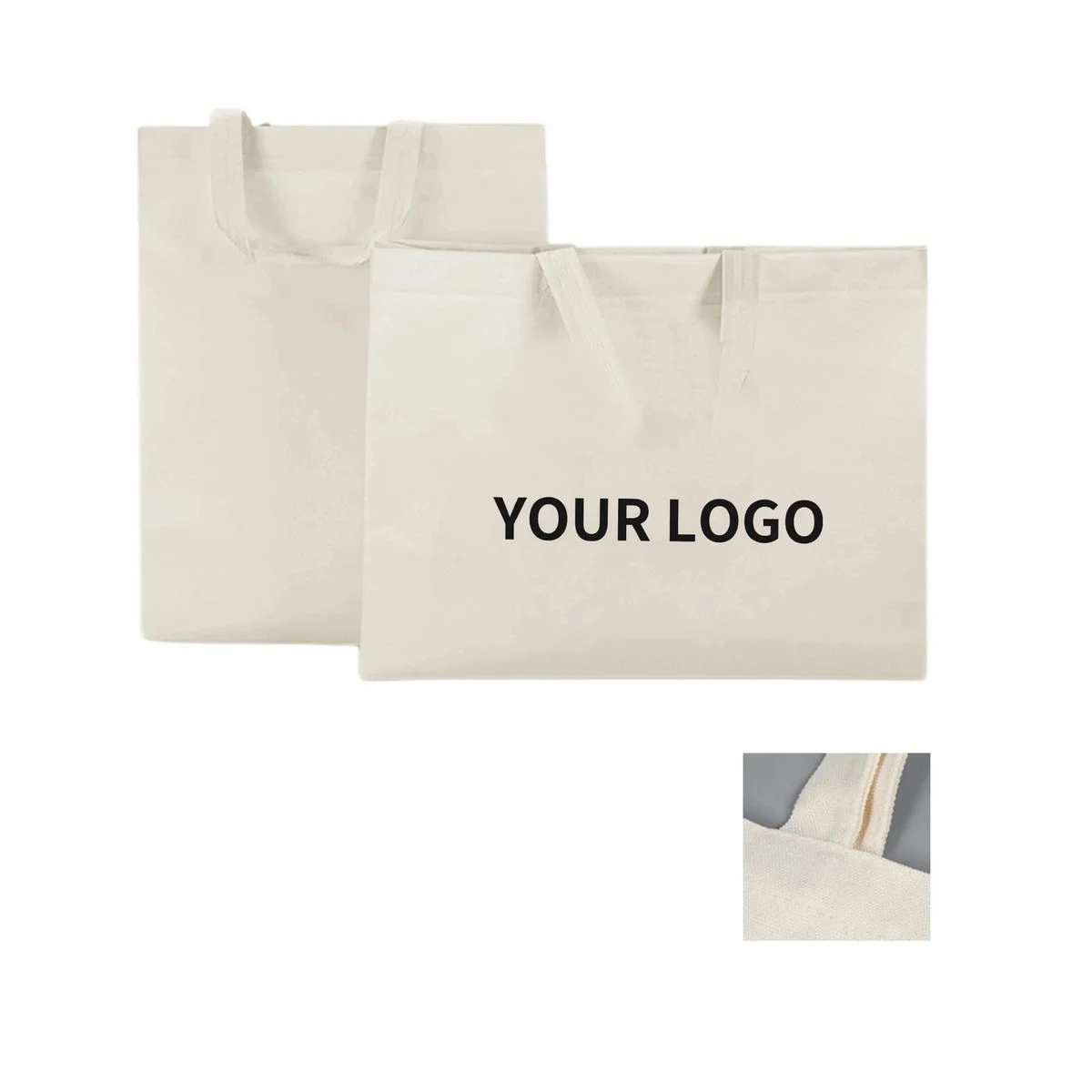 Cotton Canvas Tote with Comfortable Shoulder Length Handles, custom tote bag with logo imprint 1