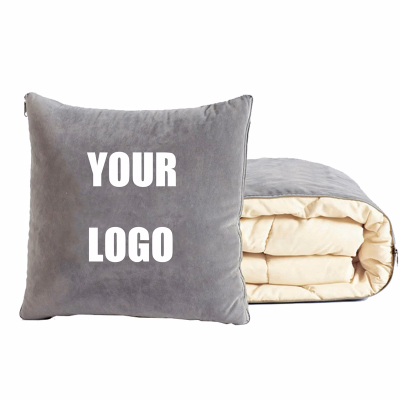 2 In 1 Foldable Throw Pillows Blanket