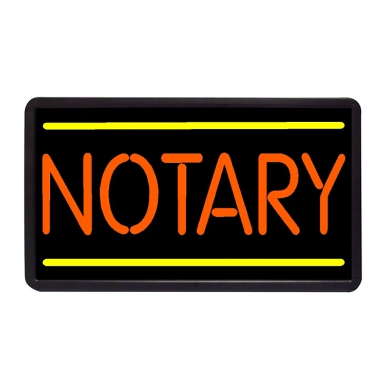 Notary 13" x 24" Simulated Neon Sign 1