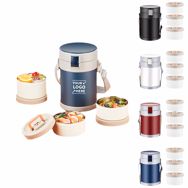 Portable 3 Tier Stainless Steel Insulated Bento Lunch Box