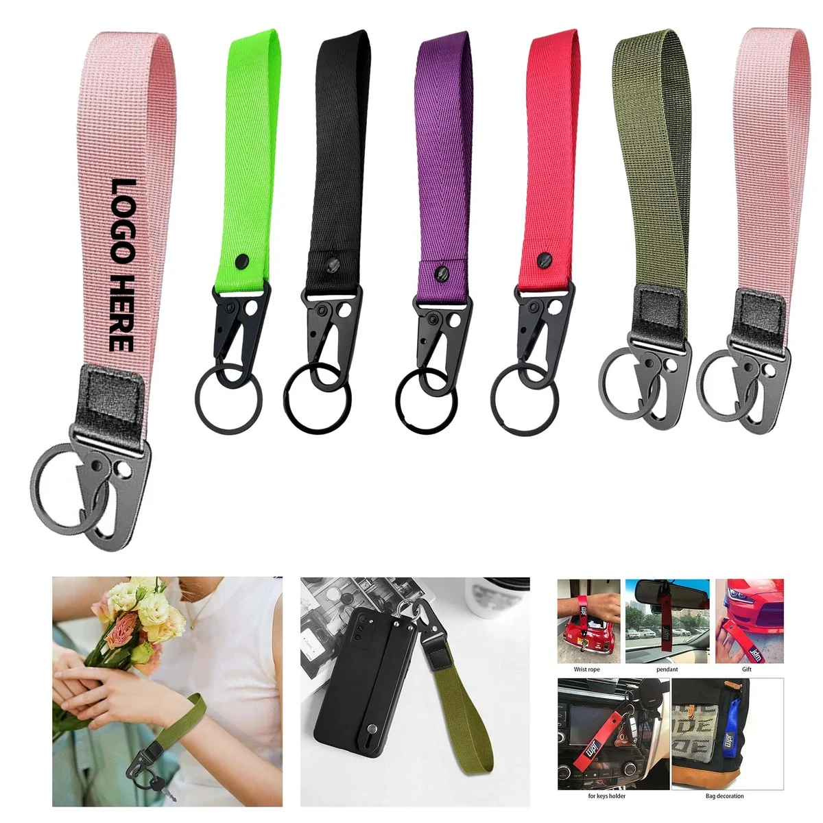 Sublimation Logo Polyester Keychain Lanyard with Buckle 1