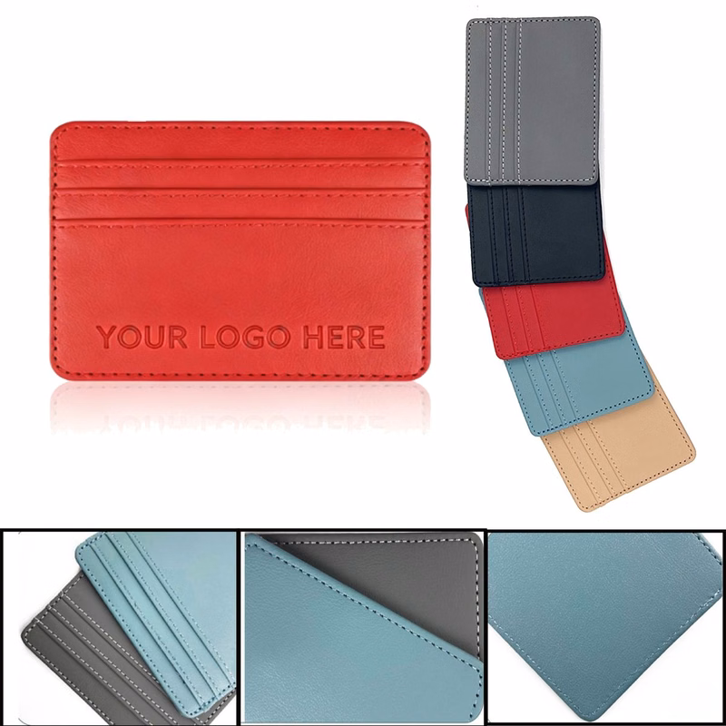 Custom Debossed Logo PU Card Holder