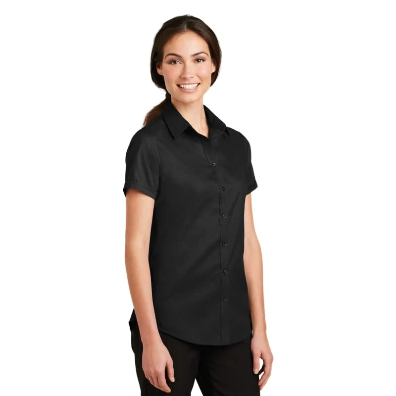 Port Authority Ladies Short Sleeve SuperPro Twill Shirt. 1