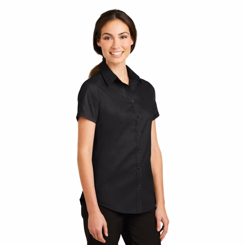 Port Authority Ladies Short Sleeve SuperPro Twill Shirt.
