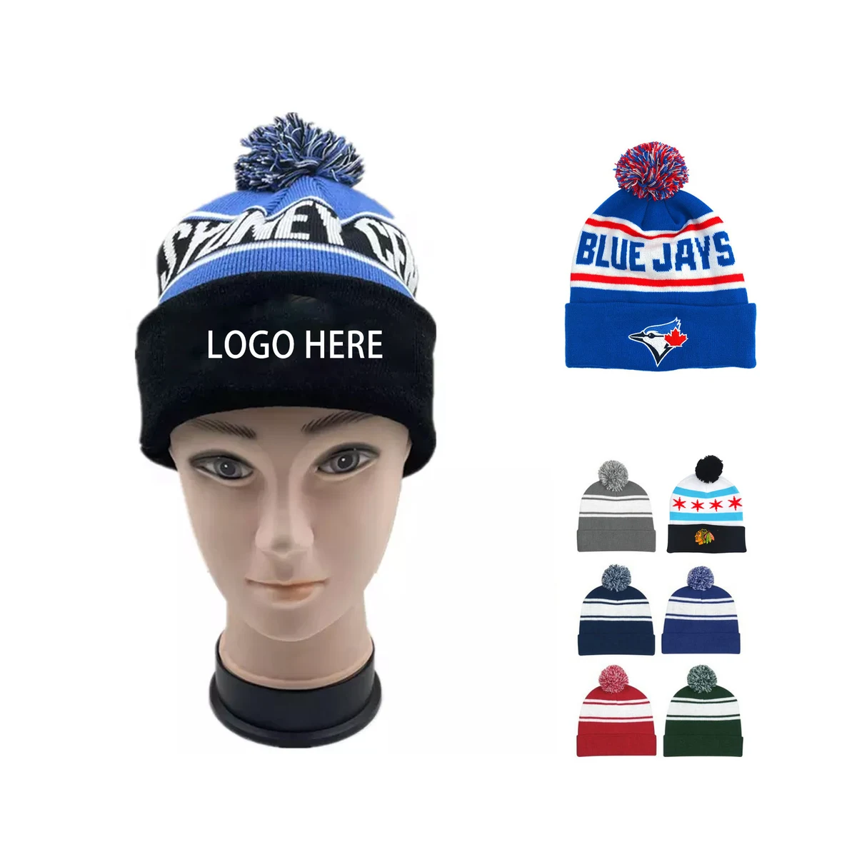Knitted Beanie Embroidered Winter Hat 1