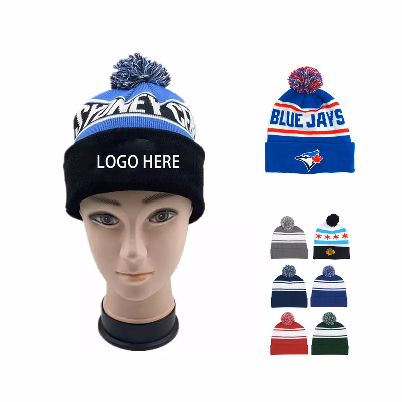 Knitted Beanie Embroidered Winter Hat