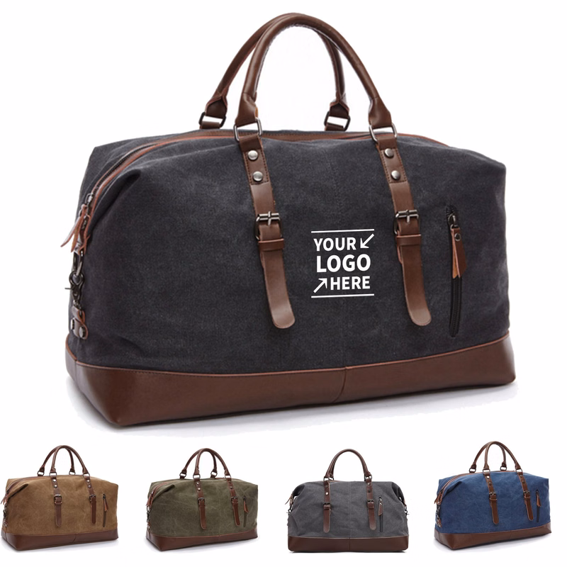 Large Leather Weekender Travel Bag