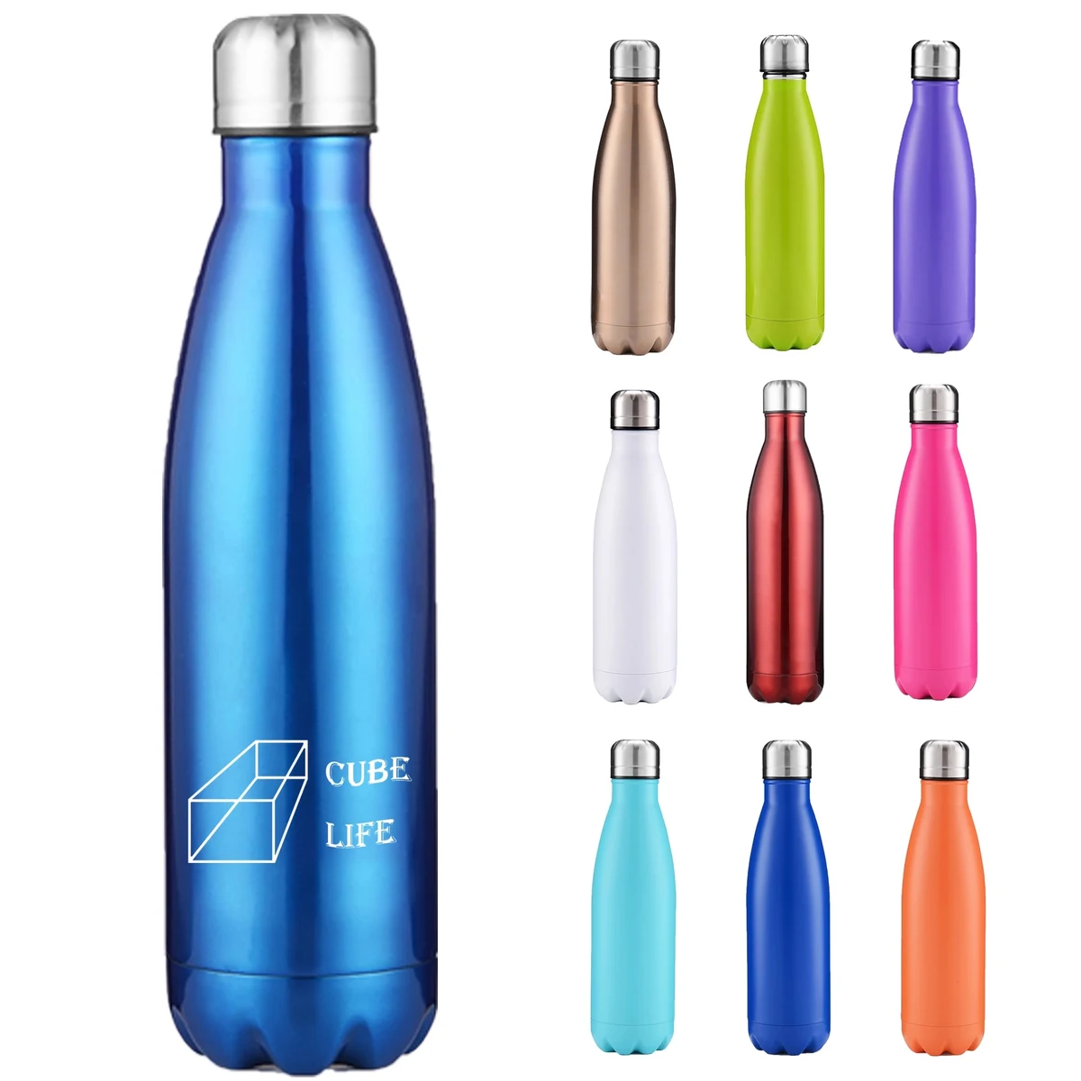 17OZ Insulated Water Bottle Stainless Steel Double Thermal, custom water bottle with logo imprint 1
