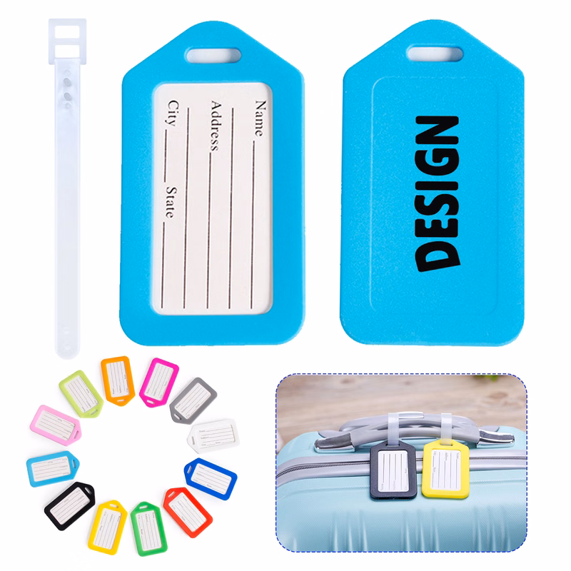 3.4x1.8 Inch Plastic Luggage Identifiers with Lanyard