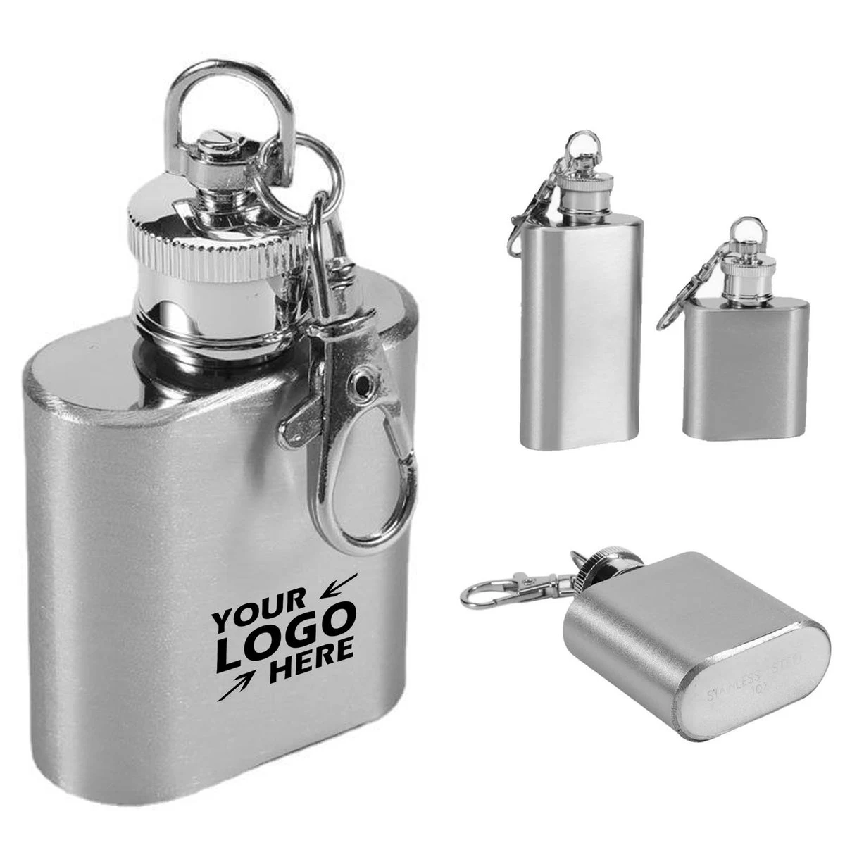 Custom 1oz Pocket Canteens, custom water bottle with logo imprint 1