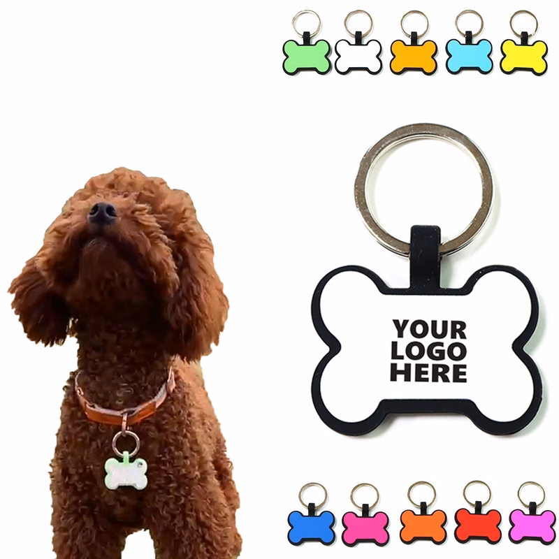 Silicone Double-Sided Multicolor Blank Bone Shape Tag