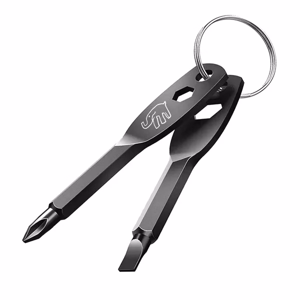Custom 2.76 Inch Multi-Tool 4-in-1 Screwdriver Keychain — Chrome Plated Cast Steel