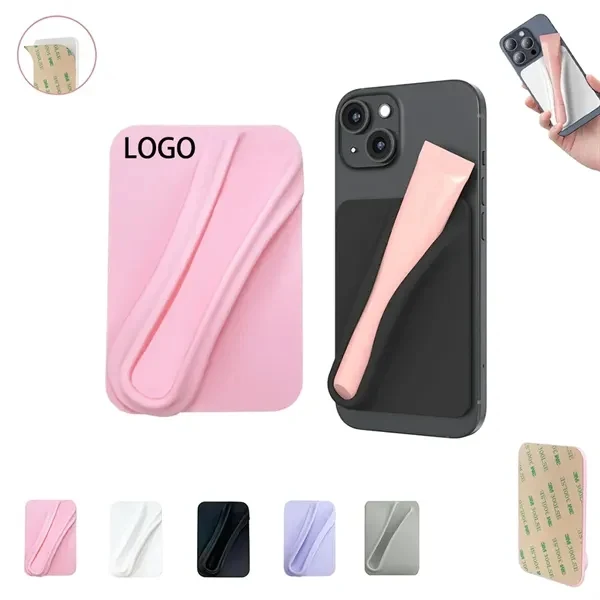 Custom Silicone Lip-Shaped Phone Holder Case — Adhesive Makeup Accessory On-the-Go 1